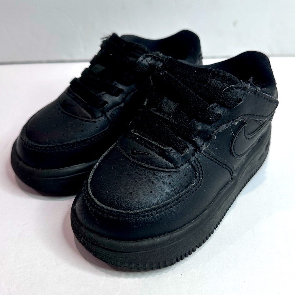 Kids Nike Air Force one Low Black Sneakers Low-Top Leather